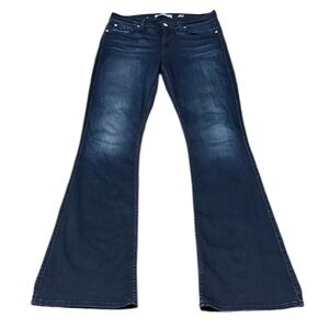 7 For All Mankind Ali B(Air) Denim Flare Jeans Size 29 x 35 Long Stretch Dark